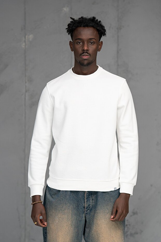 Slimfit Dot Dobby Crew Neck Cotton Sweater