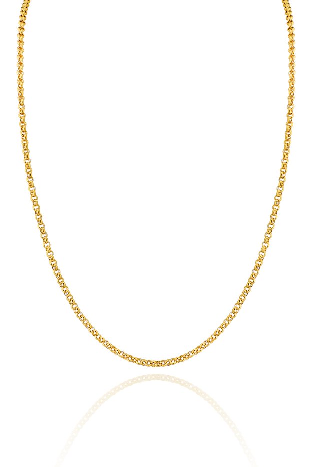 316L Stainless Steel Gold Rolo Chain Necklace - Tarnish Resistant Waterproof Unisex
