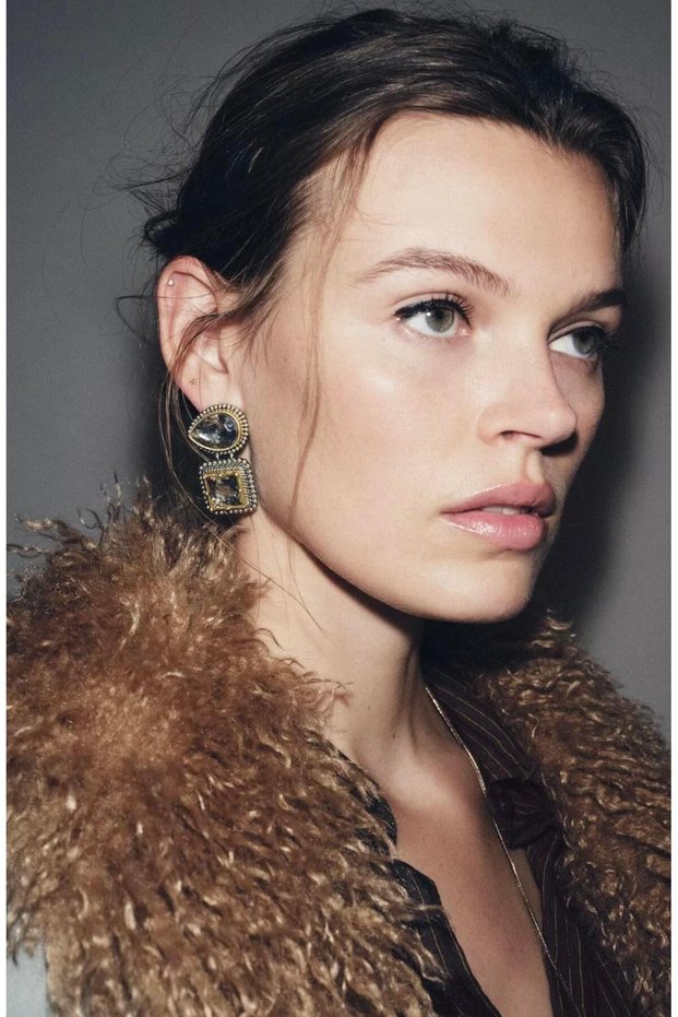 Crystal Stone Women's Earrings – Stylish Brand Design Model