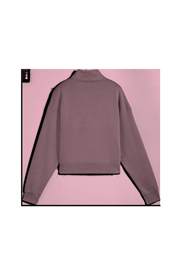 CLASS Half-Zip Crew Kadın Mor Sweatshirt - 2