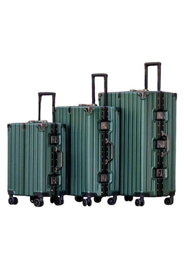 POGAGO PP Hard Case 3-Piece Luggage Set | Lightweight Suitcase with Aluminum Frame & 360 Wheels