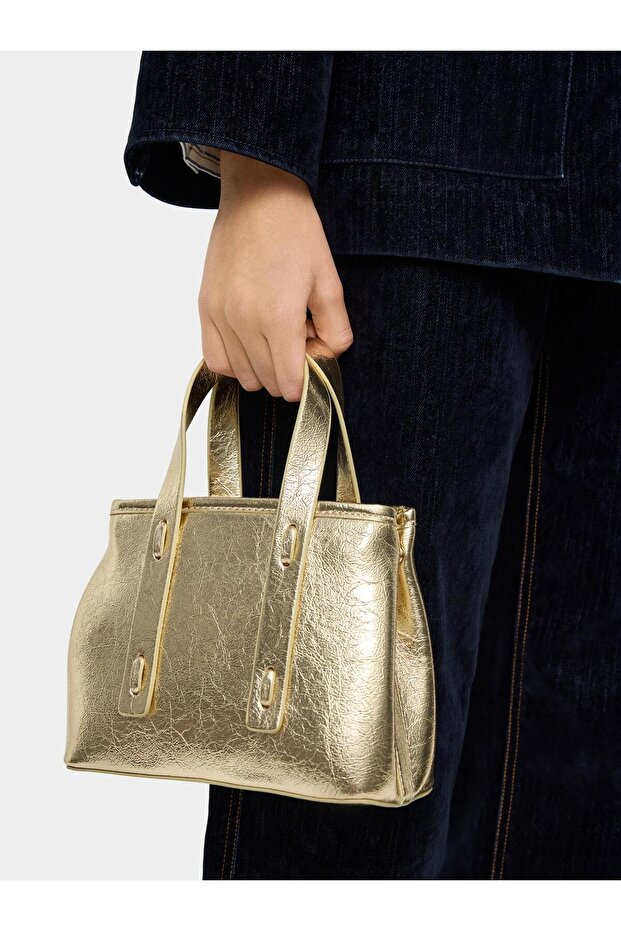 Çatlak Efektli Tote Çanta - 1