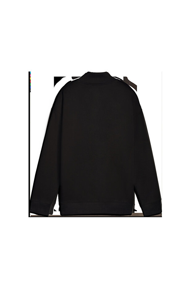 ESS SCRIPT Half-Zip Crew Erkek Siyah Sweatshirt - 2