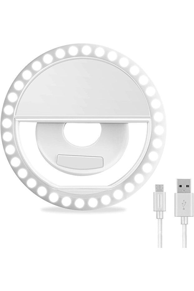 XINBAOHONG Rechargeable Clip-on Selfie Ring Light, 36 LED (White)