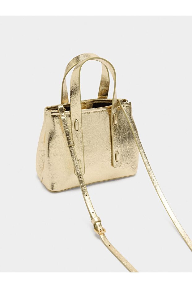 Çatlak Efektli Tote Çanta - 4