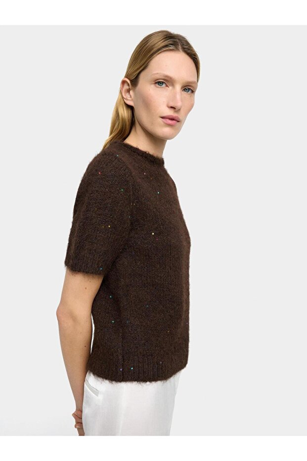 Paçalı Kısa Kollu Örme Kazak - 3