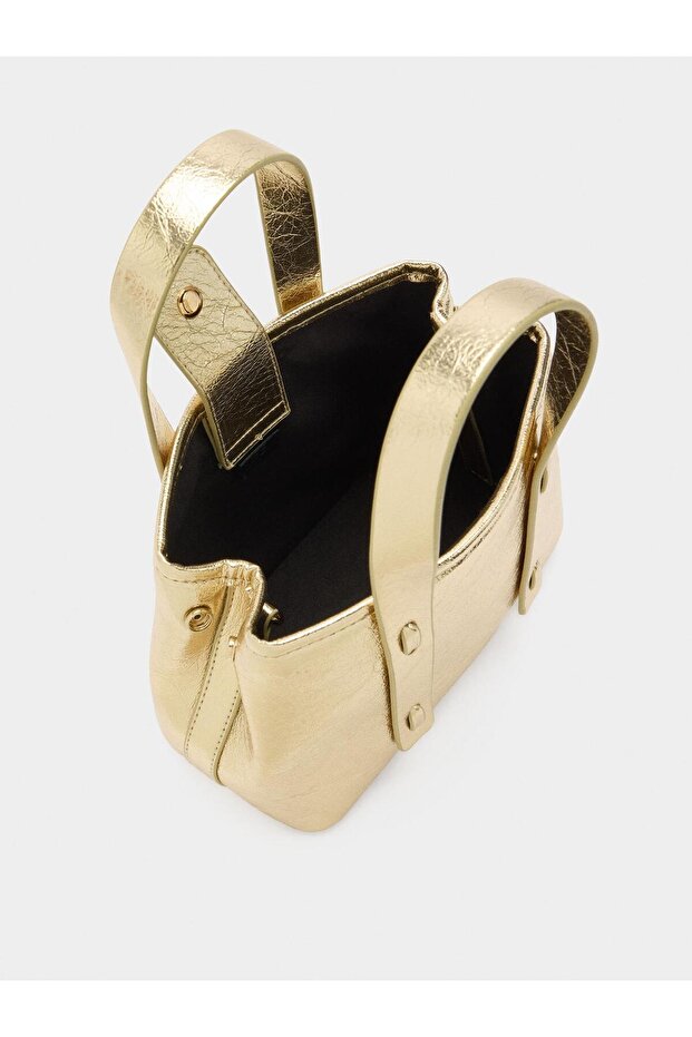 Çatlak Efektli Tote Çanta - 5