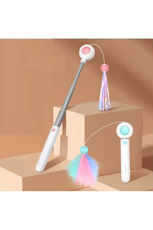 Laser Cat Fishing Rod Toy – Extendable Interactive Cat Play Stick and Chasing Toy
