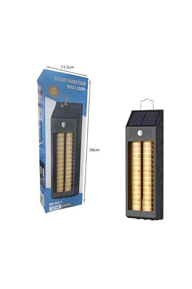 HW 668-2 Solar Powered Motion Sensor Wall Light - 18W Outdoor LED Lamp