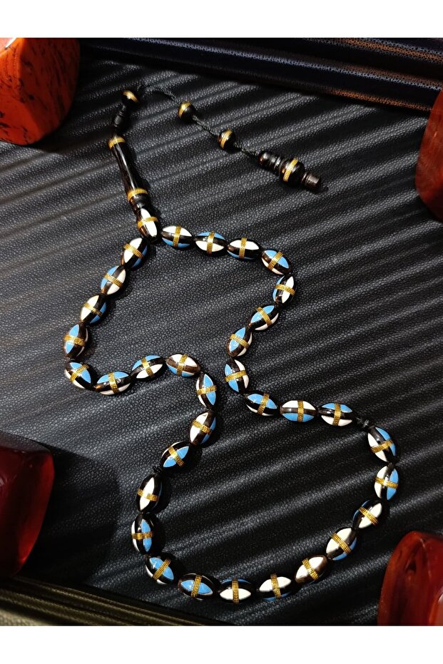 Kuka Tesbih with Mineral and Brass Engraving