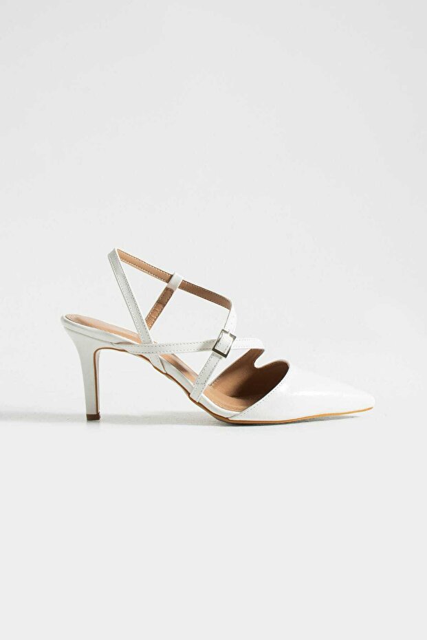 New Season Setiletto High Heels Thin Heel White Wrinkled Heel Height 7cm