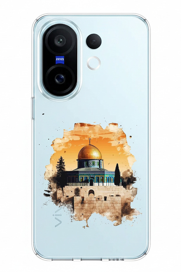 جراب سيليكون مطبوع متوافق مع هاتف Vivo X200 FE بتصميم المسجد الأقصى