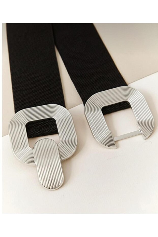 Silver Buckle Elastic Women's Belt, Jacket Belt, Shirt Belt, Dress Belt