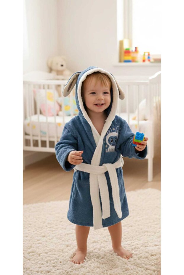 Unisex Children's Labubu Bathrobe - 100% Organic Cotton