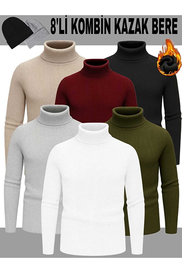 Unisex Slim Fit Slim Fit Turtleneck Knitwear Ribbed Knit Sweater