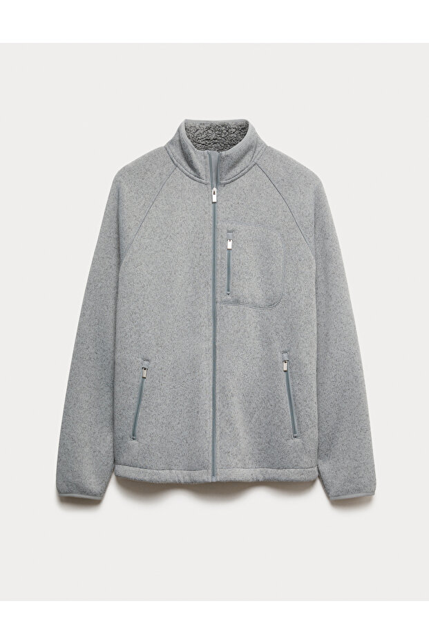 Fermuarlı Polar Ceket - 1