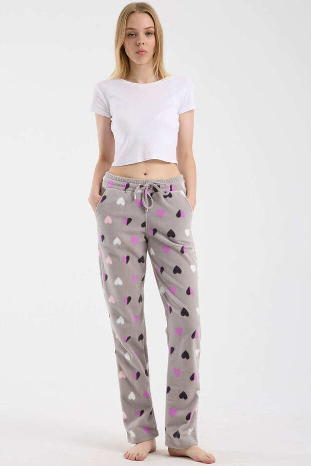 بنطال رياضي من الصوف منقوش - رمادي - 1