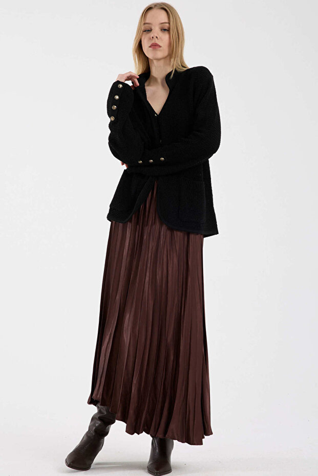 سترة صوفية بأزرار من هاكم - لون أسود - 2