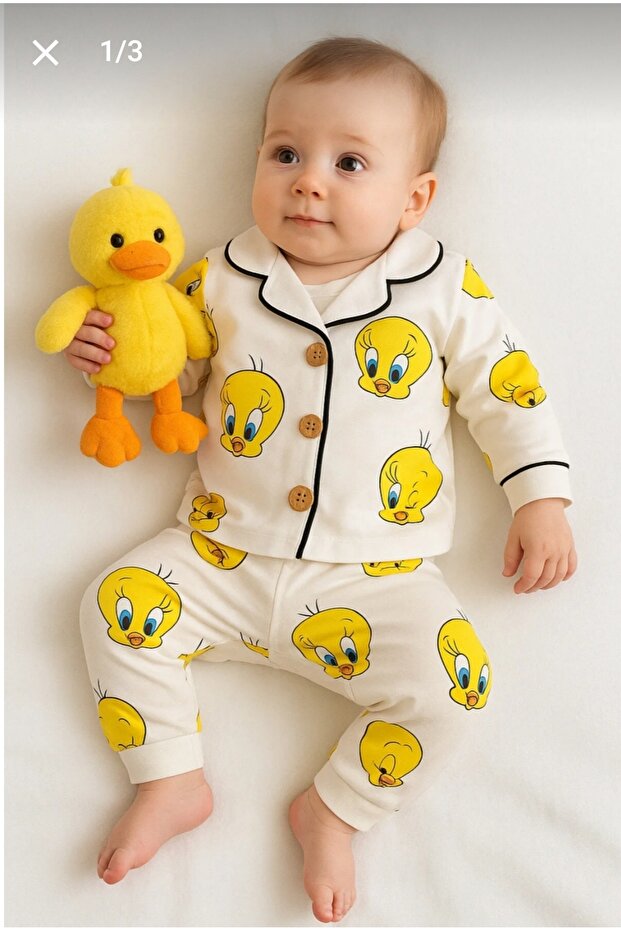 Girls Boys Unisex Luxury Top-Bottom 2-Piece Vibrant Patterned Cotton Pajama Set