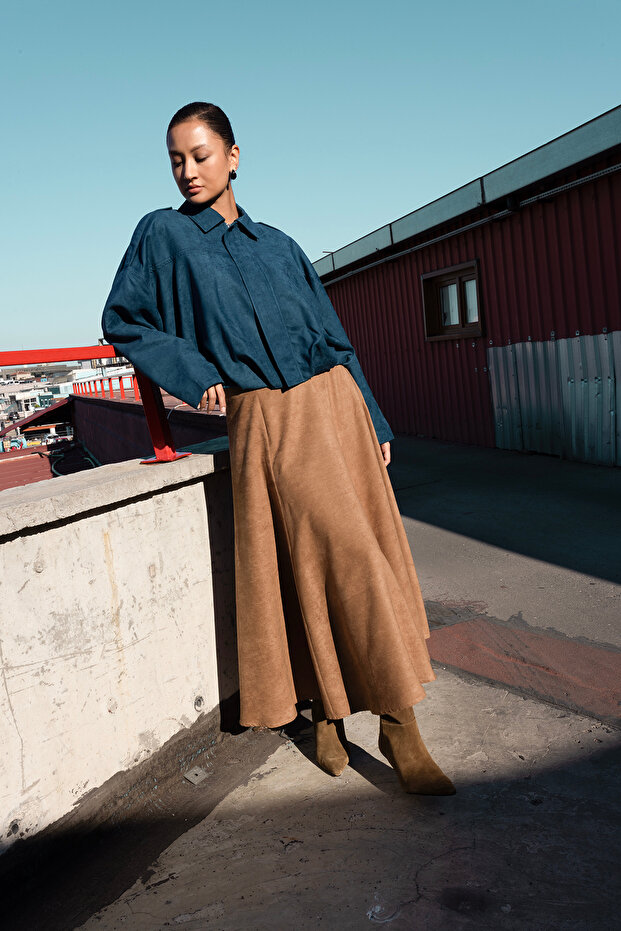 قصة فضفاضة سترة من جلد الغزال - 2