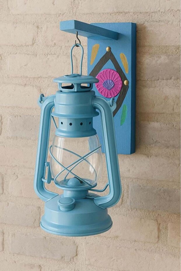 مصباح جداري تراثي أزرق اللون بقاعدة لمبة E14 - 2