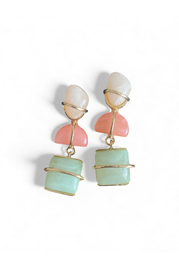 Colorful Earrings in Long Form with Dangling
