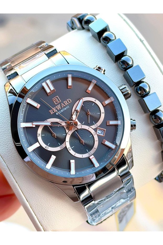 Men's Wristwatch Rw193.3 with Stopwatch, 5 Atm Water Resistant, 2 Years Warranty, Bracelet Gift