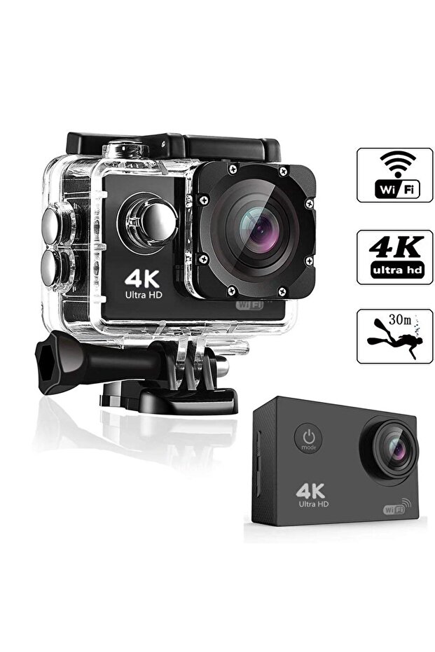 Buldug 4K Ultra HD WiFi Aksiyon Kamerası 30m Su Geçirmez 170° Geniş Açı