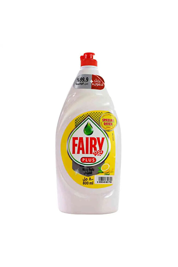 Plus Lemon Dishwash Liquid Bacteria Protection- 800ml