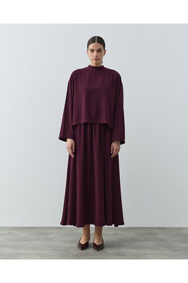 Krep Basic Bluz Mürdüm - 2