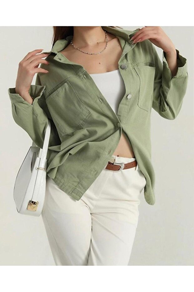 Double Pocket Gabardine Shirt Model Code:009987