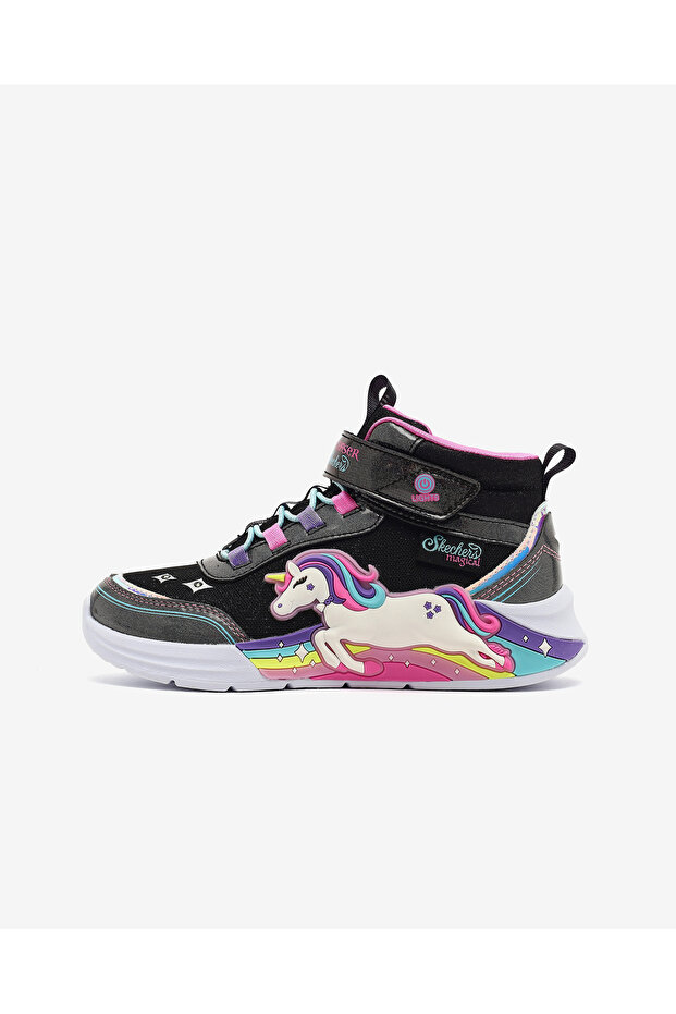 Skechers UNICORN CHASER Büyük Kız Çocuk Siyah Işıklı Bot 303302L BKMT