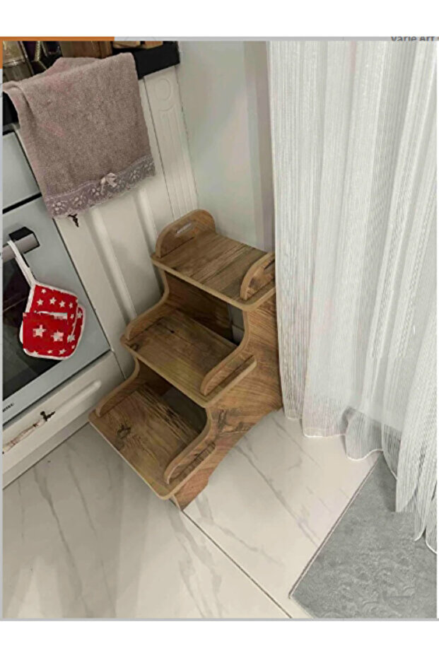 Basamaklı Ahşap Tabure 3 Basamaklı - 4
