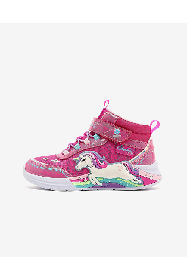 Skechers UNICORN CHASER Büyük Kız Çocuk Pembe Işıklı Bot 303302L PKMT