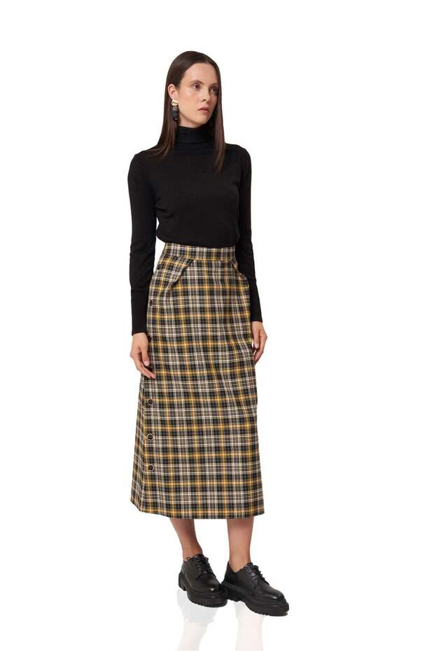 Ekose Kadın Etek - 1