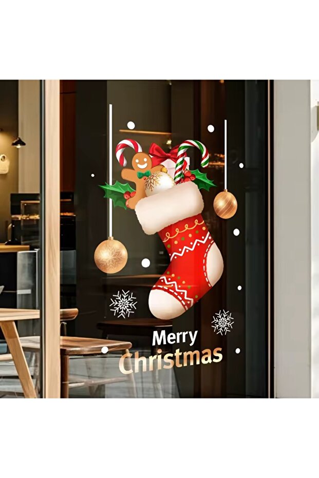 Rvell Christmas Stocking Sticker Is Used on Doors, Glass, Etc. (Leaves Adhesive Residue) 45X60Cm