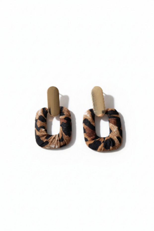 Leopard Pattern Square Earrings - 3