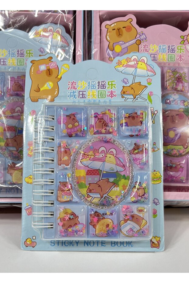 Cute Capybara 3D Water Cover Spiral Bound 55 Sheets Notebook (9X11Cm)