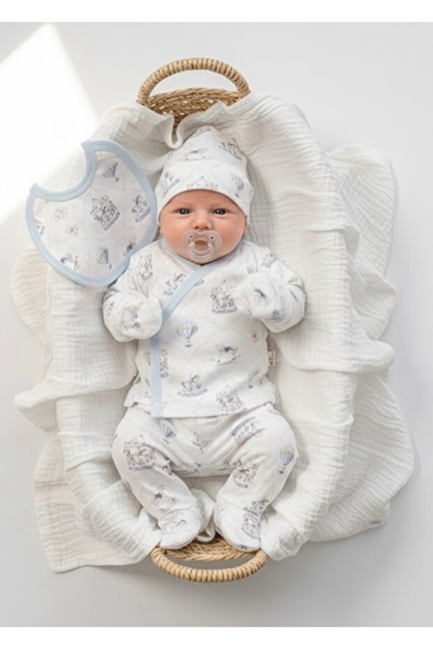Carousel Baby Newborn 5 Piece Hospital Release Bodysuit Set