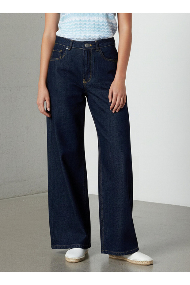 Wide Leg Flexi Waist Jeans