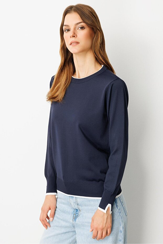 Biye Detaylı Basic Triko Kazak-LACI - 4