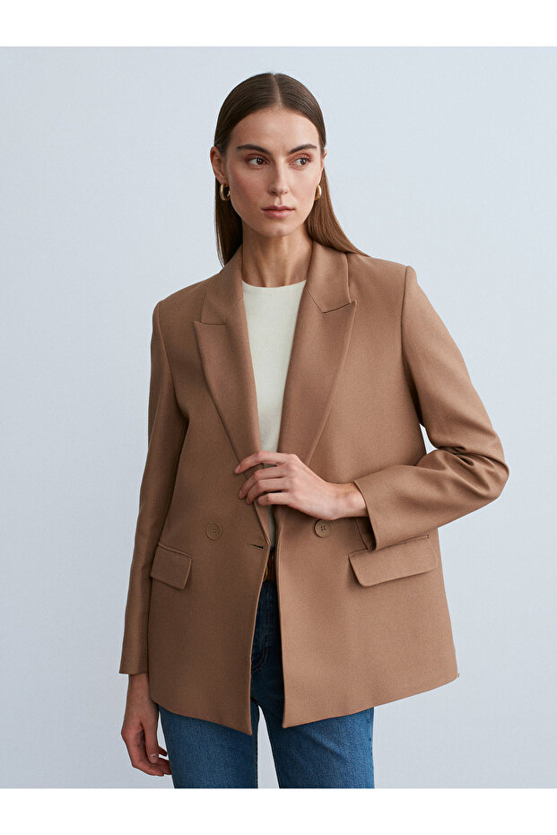 60767 Blazer Ceket-Camel - 4