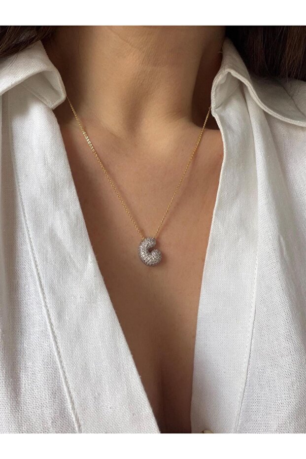 Çelik Balon Harf Kolye - 1