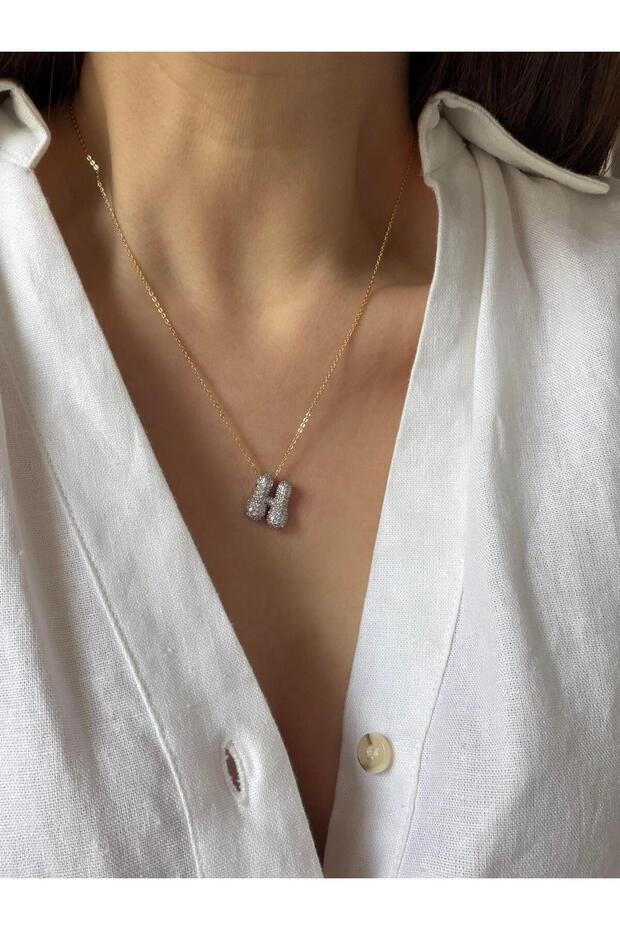 Çelik Balon Harf Kolye - 1