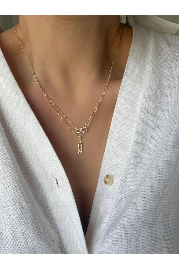 Çelik 2li Mes Kolye - 1