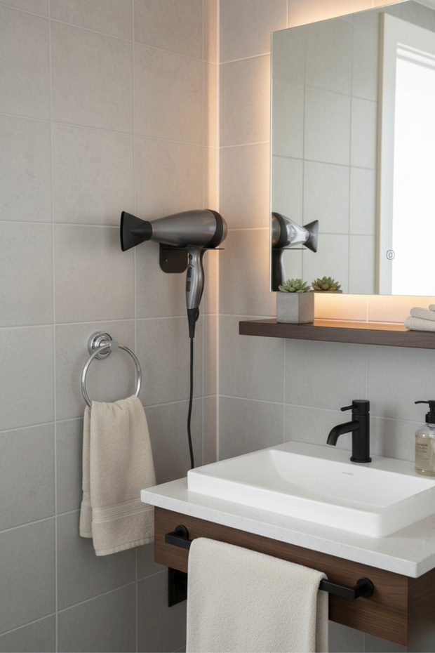 Hair Dryer Holder Blow Dryer Hanger Bathroom Organizer