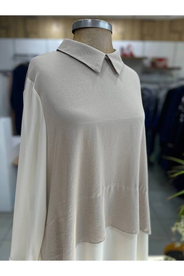 Şifon Detaylı Tunik - 1