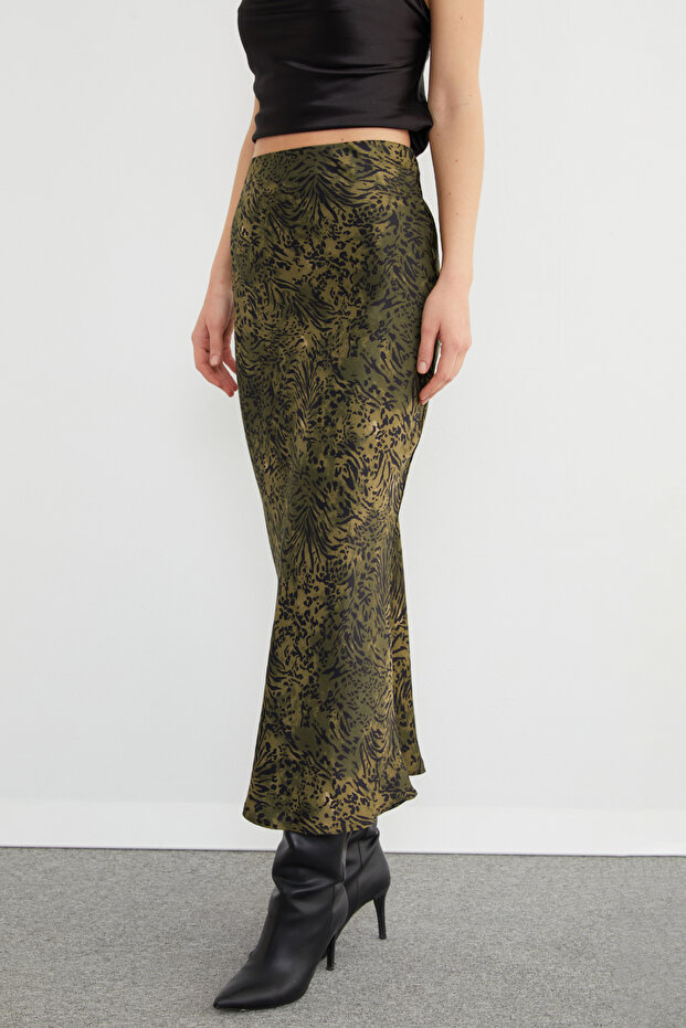 تنورة طويلة بنقشة الفهد - 4