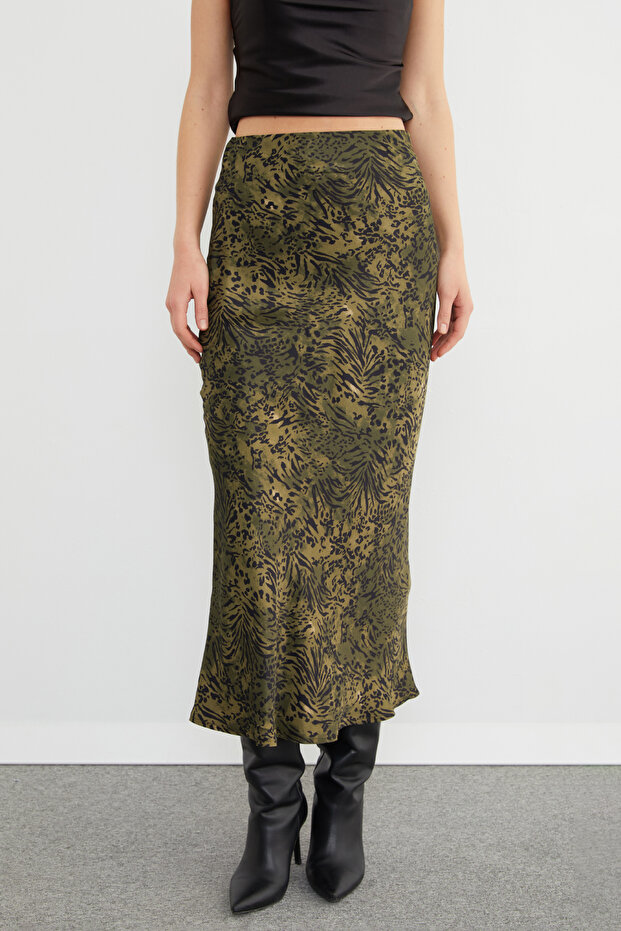 تنورة طويلة بنقشة الفهد - 3