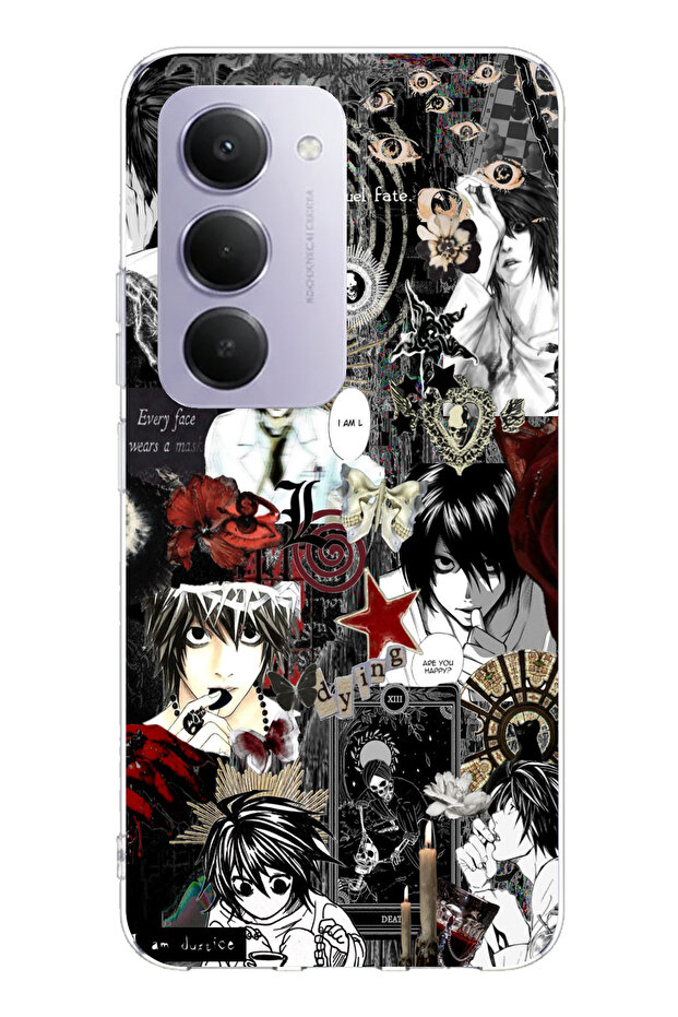 حافظة سيليكون مطبوع متوافقة مع هاتف Redmi 15 4G بتصميم كولاج ديث نوت - 1